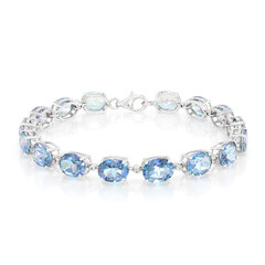 Brazalete en plata con Topacio Místico azul