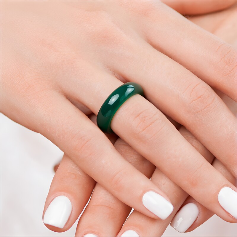 Bague et Agate verte