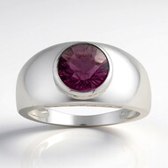 Anillo en plata con Fluorita rosa