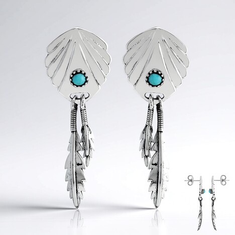 Orecchini in argento con Turchese Kingman Mohave Blu (Jones Lee)