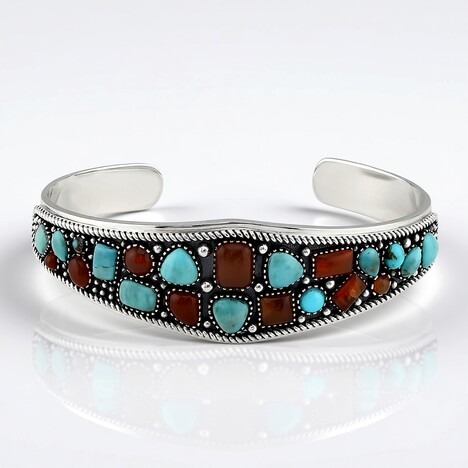 Bracciale in argento con Turchese Kingman Mohave Blu (Jones Lee)