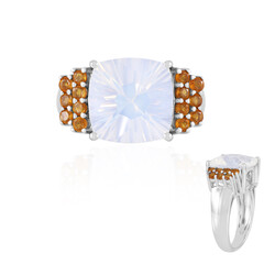 Anillo en plata con Cuarzo azul lunar