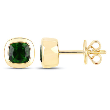 Orecchini in oro con Diopside Russo