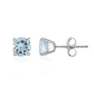 Pendientes en plata con Topacio azul cielo