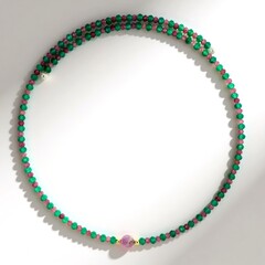 Collana rigida in acciaio con Rubino Mozambico (Riya)