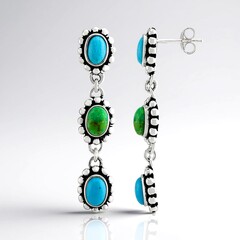 Orecchini in argento con Turchese Kingman Mohave Blu (Jones Lee)