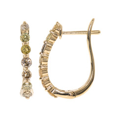 Gouden oorbellen met SI2 Fancy Diamanten