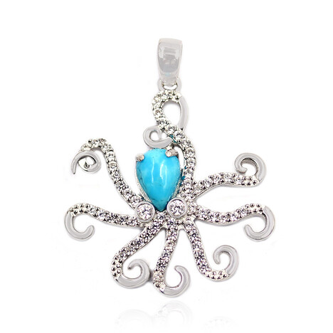 Blauer Kingman Mohave-Türkis-Silberanhänger