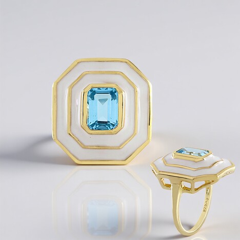 Anello in argento con Topazio Blu Svizzero (M de Luca)