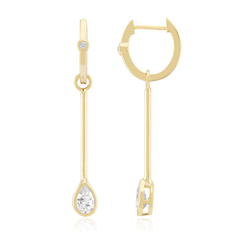 Pendientes en plata con Topacio blanco