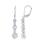 Pendientes en plata con Piedra de luna azul (KM by Juwelo)