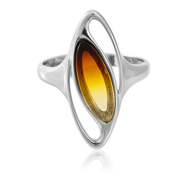 Anillo en plata con Ámbar báltico (dagen)