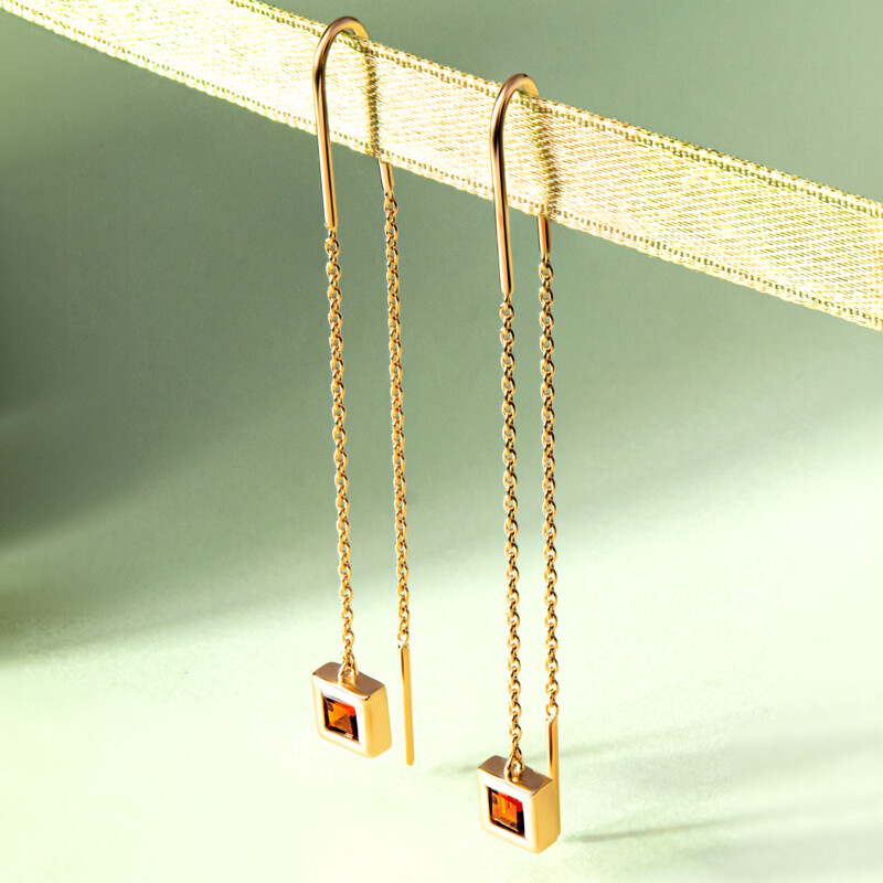 Boucles d'oreilles en argent et Citrine Madère