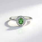 Anello in argento con Apatite Cromo