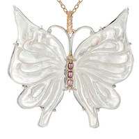 Perlmutt-Silberhalskette (Gems en Vogue)