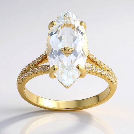 Anello in argento con Topazio Bianco