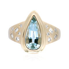 Anello in oro con Acquamarina Brasiliana AAA