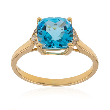 Schweizblauer Topas-Goldring