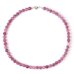 Flamingo-Quarz-Silberhalskette