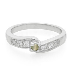 Anillo en plata con Alejandrita ojos de gato