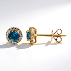 Orecchini in oro con Topazio Blu Londra