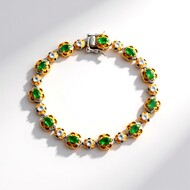 Brazalete en plata con Esmeralda de Zambia (Gems en Vogue)