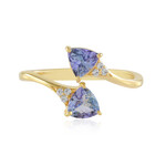 Nicht erhitzter Tansanit-Silberring