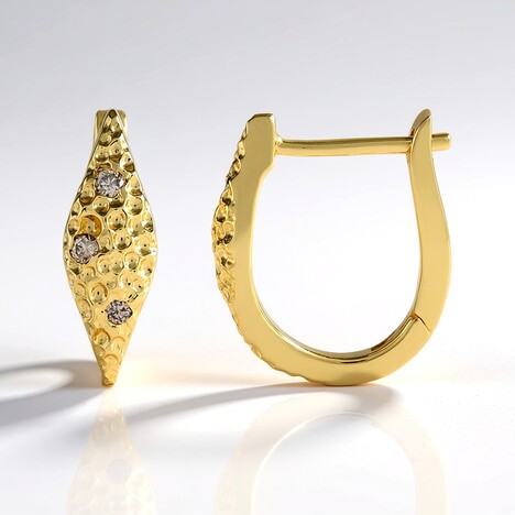 Orecchini in argento con Diamante Champagne I2 (de Melo Essence)