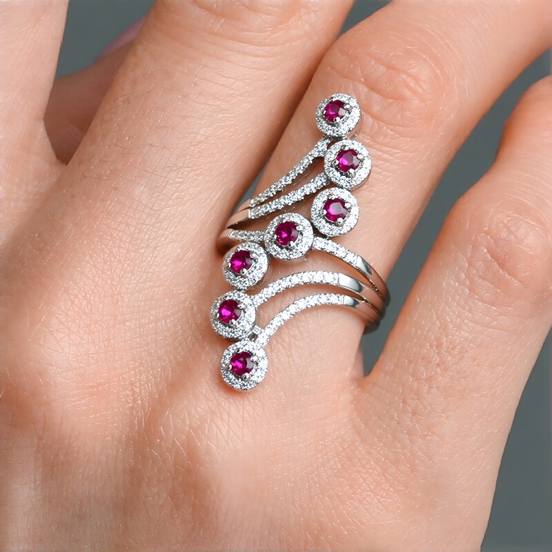 Rhodolite Silver Ring