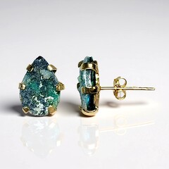 Orecchini in argento con Silice gemma drusa (Bali Barong)