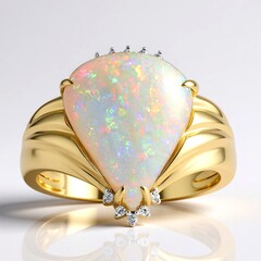 Anello in oro con Opale di Mintabie (AMAYANI)