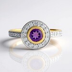 Anello in argento con Ametista Uruguay