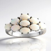 Anello in argento con Opale Bianco