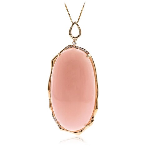 Gouden halsketting met een roze opaal (CIRARI)