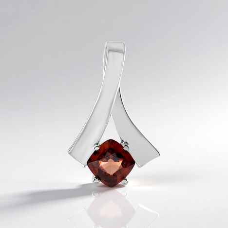 Ciondolo in argento con Zircone Rosa