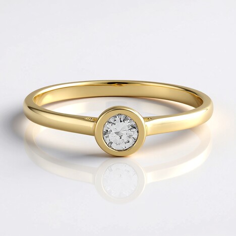 Anello in oro con Diamante IF (G) (de Melo Gold)
