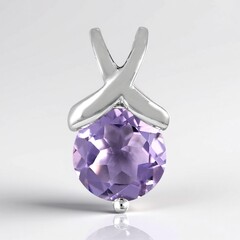 Ciondolo in argento con Ametista Rose de France