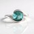 Anello in argento con Fluorite Blu Caraibico  (MONOSONO COLLECTION)