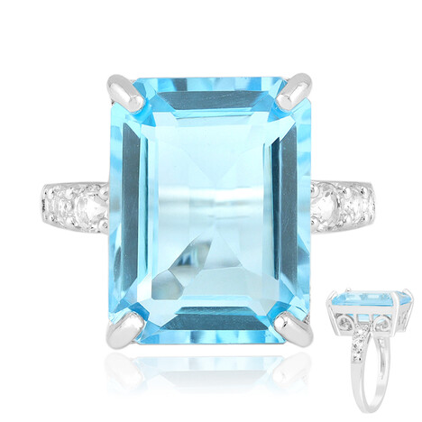 Bague en argent et Topaze bleu ciel