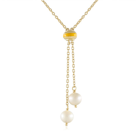 Weiße Süßwasserzuchtperlen-Silbercollier