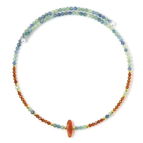 Stalen halsband met een carneool (Riya)