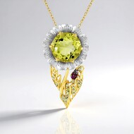 Collana in argento con Quarzo Ouro Verde (Gems en Vogue)