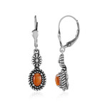 Orange Stachelauster-Silberohrringe (Desert Chic)