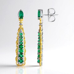 Orecchini in argento con Smeraldo Zambia (Gems en Vogue)