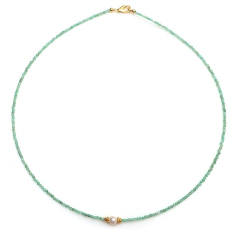 Collar en plata con Esmeralda de Brasil