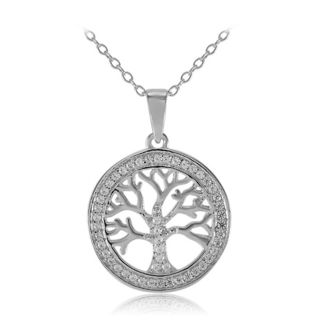 Zirkon-Silberhalskette