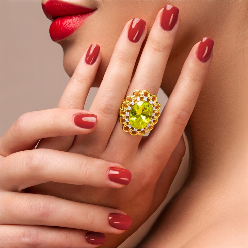 Anillo en plata con Cuarzo del Ouro Verde (Gems en Vogue)
