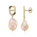 Orange Süßwasserzuchtperlen-Silberohrringe (TPC)