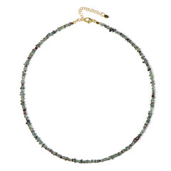 Zilveren halsketting met Onverhitte saffieren