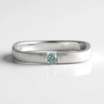 Anello in argento con Diamante Blu Cielo I2 (de Melo)